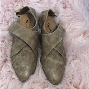 Booties with open back